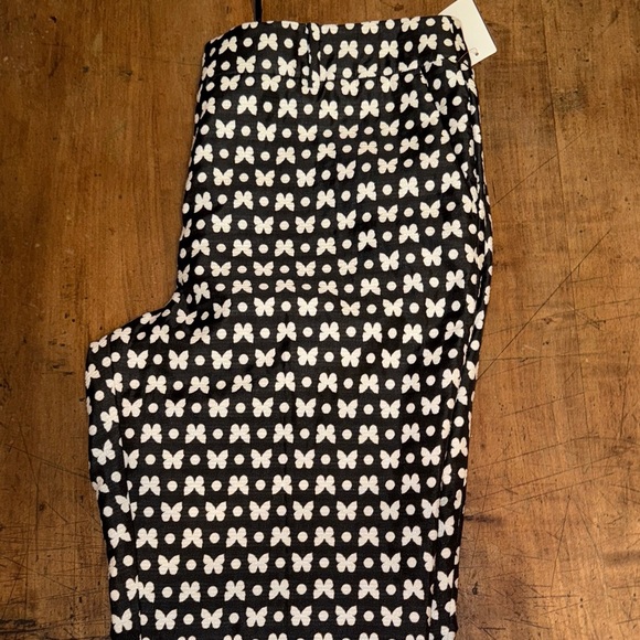 Talbots Pants - Talbots Hampshire Ankle Pants Size 16 Butterfly Pattern Black and White
